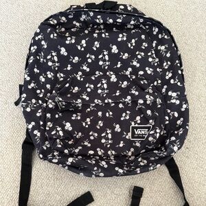 Vans Black and White Floral Backpack